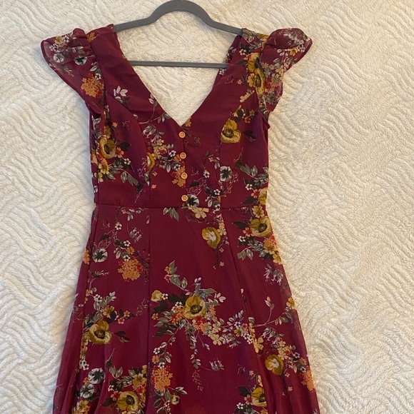 Crystal Doll Dresses & Skirts - Crystal Doll Burgundy Floral Dress